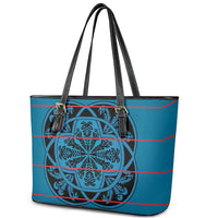 Lesotho Seanamarena - Kharetsa Leather Tote Bag Basotho Traditional Blanket Style - Wonder Print Shop