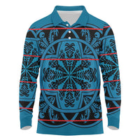 Lesotho Seanamarena - Kharetsa Long Sleeve Polo Shirt Basotho Traditional Blanket Style - Wonder Print Shop