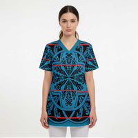 Lesotho Seanamarena - Kharetsa Scrub Top Basotho Traditional Blanket Style - Wonder Print Shop