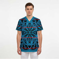 Lesotho Seanamarena - Kharetsa Scrub Top Basotho Traditional Blanket Style - Wonder Print Shop