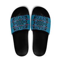 Lesotho Seanamarena - Kharetsa Slide Sandals Basotho Traditional Blanket Style - Wonder Print Shop
