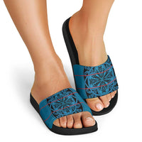 Lesotho Seanamarena - Kharetsa Slide Sandals Basotho Traditional Blanket Style - Wonder Print Shop