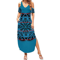 Lesotho Seanamarena - Kharetsa Summer Maxi Dress Basotho Traditional Blanket Style - Wonder Print Shop