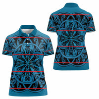 Lesotho Seanamarena - Kharetsa Women Polo Shirt Basotho Traditional Blanket Style - Wonder Print Shop