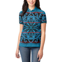 Lesotho Seanamarena - Kharetsa Women Polo Shirt Basotho Traditional Blanket Style - Wonder Print Shop