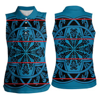 Lesotho Seanamarena - Kharetsa Women Sleeveless Polo Shirt Basotho Traditional Blanket Style - Wonder Print Shop