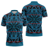 Lesotho Seanamarena - Kharetsa Zipper Polo Shirt Basotho Traditional Blanket Style - Wonder Print Shop