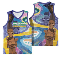 Nigeria Osun-Osogbo Festival Basketball Jersey Oshun God - Yoruba Pattern - Wonder Print Shop