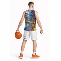 Nigeria Osun-Osogbo Festival Basketball Jersey Oshun God - Yoruba Pattern - Wonder Print Shop