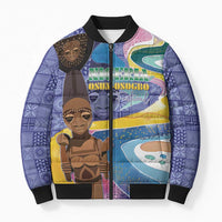 Nigeria Osun-Osogbo Festival Bomber Puffer Jacket Oshun God - Yoruba Pattern - Wonder Print Shop