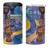 Nigeria Osun-Osogbo Festival 4 in 1 Can Cooler Tumbler Oshun God - Yoruba Pattern - Wonder Print Shop