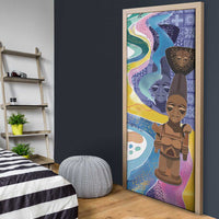 Nigeria Osun-Osogbo Festival Door Cover Oshun God - Yoruba Pattern - Wonder Print Shop