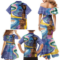 Nigeria Osun-Osogbo Festival Family Matching Mermaid Dress and Hawaiian Shirt Oshun God - Yoruba Pattern - Wonder Print Shop