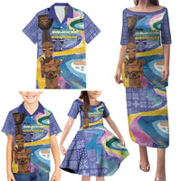 Nigeria Osun-Osogbo Festival Family Matching Puletasi and Hawaiian Shirt Oshun God - Yoruba Pattern - Wonder Print Shop