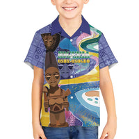 Nigeria Osun-Osogbo Festival Family Matching Tank Maxi Dress and Hawaiian Shirt Oshun God - Yoruba Pattern - Wonder Print Shop