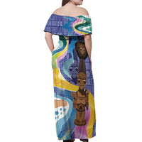 Nigeria Osun-Osogbo Festival Off Shoulder Maxi Dress Oshun God - Yoruba Pattern - Wonder Print Shop