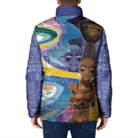 Nigeria Osun-Osogbo Festival Padded Jacket Oshun God - Yoruba Pattern - Wonder Print Shop