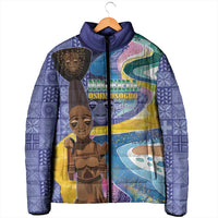 Nigeria Osun-Osogbo Festival Padded Jacket Oshun God - Yoruba Pattern - Wonder Print Shop