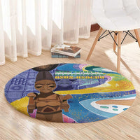 Nigeria Osun-Osogbo Festival Round Carpet Oshun God - Yoruba Pattern - Wonder Print Shop
