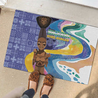 Nigeria Osun-Osogbo Festival Rubber Doormat Oshun God - Yoruba Pattern - Wonder Print Shop