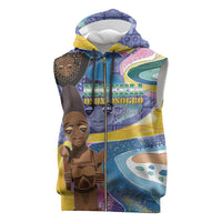 Nigeria Osun-Osogbo Festival Sleeveless Zip Hoodie Oshun God - Yoruba Pattern - Wonder Print Shop