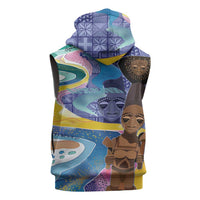 Nigeria Osun-Osogbo Festival Sleeveless Zip Hoodie Oshun God - Yoruba Pattern - Wonder Print Shop