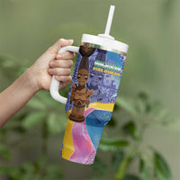 Nigeria Osun-Osogbo Festival Tumbler With Handle Oshun God - Yoruba Pattern - Wonder Print Shop