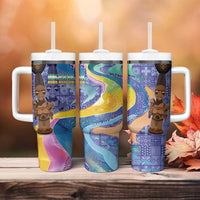 Nigeria Osun-Osogbo Festival Tumbler With Handle Oshun God - Yoruba Pattern - Wonder Print Shop