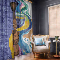 Nigeria Osun-Osogbo Festival Window Curtain Oshun God - Yoruba Pattern - Wonder Print Shop