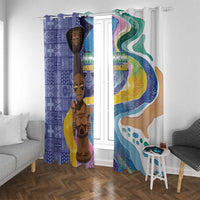 Nigeria Osun-Osogbo Festival Window Curtain Oshun God - Yoruba Pattern - Wonder Print Shop