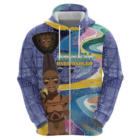 Nigeria Osun-Osogbo Festival Zip Hoodie Oshun God - Yoruba Pattern - Wonder Print Shop
