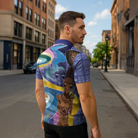 Nigeria Osun-Osogbo Festival Zipper Polo Shirt Oshun God - Yoruba Pattern - Wonder Print Shop