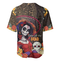 Mexico Day Of The Dead Baseball Jersey La Catrina Mix Cempasuchil Aztec Pattern LT15