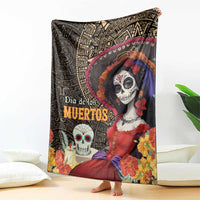 Mexico Day Of The Dead Blanket La Catrina Mix Cempasuchil Aztec Pattern LT15