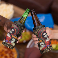 Mexico Day Of The Dead 4 in 1 Can Cooler Tumbler La Catrina Mix Cempasuchil Aztec Pattern LT15