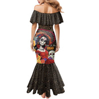 Mexico Day Of The Dead Family Matching Mermaid Dress and Hawaiian Shirt La Catrina Mix Cempasuchil Aztec Pattern LT15