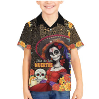 Mexico Day Of The Dead Family Matching Mermaid Dress and Hawaiian Shirt La Catrina Mix Cempasuchil Aztec Pattern LT15