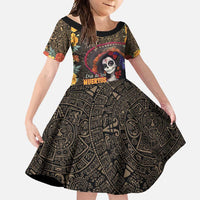 Mexico Day Of The Dead Family Matching Off Shoulder Maxi Dress and Hawaiian Shirt La Catrina Mix Cempasuchil Aztec Pattern LT15