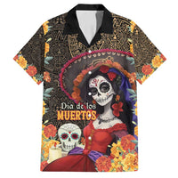Mexico Day Of The Dead Family Matching Off Shoulder Maxi Dress and Hawaiian Shirt La Catrina Mix Cempasuchil Aztec Pattern LT15