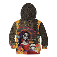 Mexico Day Of The Dead Kid Hoodie La Catrina Mix Cempasuchil Aztec Pattern LT15