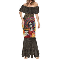 Mexico Day Of The Dead Mermaid Dress La Catrina Mix Cempasuchil Aztec Pattern LT15