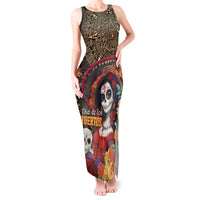 Mexico Day Of The Dead Tank Maxi Dress La Catrina Mix Cempasuchil Aztec Pattern LT15