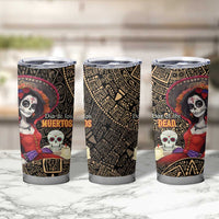 Mexico Day Of The Dead Tumbler Cup La Catrina Mix Cempasuchil Aztec Pattern LT15