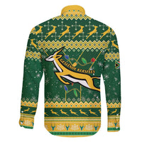 South Africa Christmas Rugby Family Matching Mermaid Dress and Hawaiian Shirt Springboks Geseende Kersfees - Wonder Print Shop