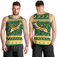 South Africa Christmas Rugby Men Tank Top Springboks Geseende Kersfees - Wonder Print Shop