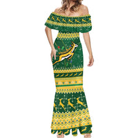 South Africa Christmas Rugby Mermaid Dress Springboks Geseende Kersfees - Wonder Print Shop