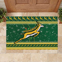 South Africa Christmas Rugby Rubber Doormat Springboks Geseende Kersfees - Wonder Print Shop