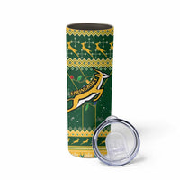 South Africa Christmas Rugby Skinny Tumbler Springboks Geseende Kersfees - Wonder Print Shop