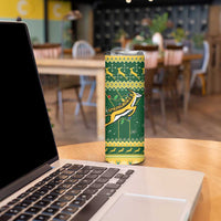 South Africa Christmas Rugby Skinny Tumbler Springboks Geseende Kersfees - Wonder Print Shop
