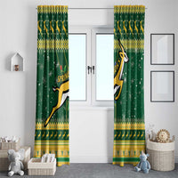 South Africa Christmas Rugby Window Curtain Springboks Geseende Kersfees - Wonder Print Shop